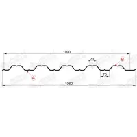Профнастил "Металлпрофиль" НС-35(Тип), 0.8 мм, PE, RAL ** 1.06 * м2