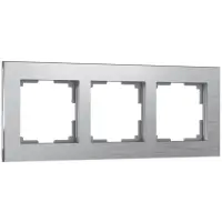 Рамка трехместная Werkel Aluminium, алюминий, WL11-Frame-03