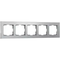 Рамка пятиместная Werkel Aluminium, алюминий, WL11-Frame-05