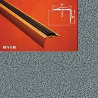 Порог АПУ 010 алюминиевый 1800*40*20 мм угловой с резинками (05 серебрянный антик)