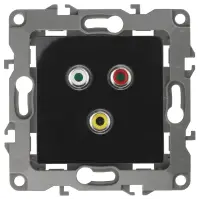 Розетка RCA Эра12 IP20, чёрный, арт.12-3113-06