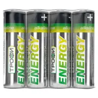 Элемент питания LR6(АА) алкалиновый (уп. спайка 4шт) ТРОФИ ENERGY/ECO