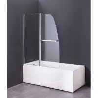Шторка для ванны GROSSMAN GR-100/2 140*120см, алюминиевый профиль, стекло ПРОЗРАЧНОЕ 6мм