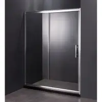 Шторка для ванны GROSSMAN GR-150/2 140*150см, алюминиевый профиль, стекло ПРОЗРАЧНОЕ 6мм