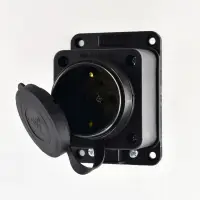 Розетка прямая Lezard с заглушкой 2Р+РЕ 1х16А 220-240V (каучук)