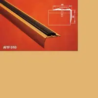 Порог АПУ 010 алюминиевый 2700*40*20 мм угловой с резинками (02 золото)