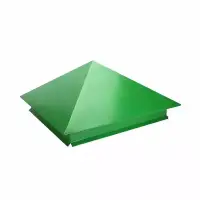 Колпак на столбы для ограждений 390*390мм цвет 6002 (зеленая листва) 0,45мм