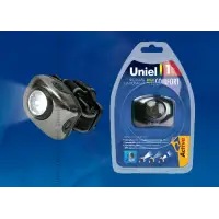 Фонарь налобный Uniel Стандарт «Bright eyes-comfort», алюминиевый корпус, 1 LED, 3хААА, S-HL011-C Gun Metal*