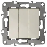 Выключатель трехклавишный СП Эра12, слоновая кость (10АХ-250В) арт.12-1107-02