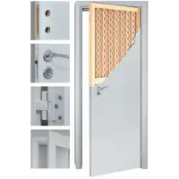 Дверь OLOVI Финка белая крашенная с четвертью, глухая М7 (645х2050, коробка лам 2,5шт, замок ШЛОСС 2014, петли FT-65)