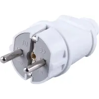 Вилка 16А 250В IP20 белая, с заземлением, прямая (PPG16-42-201) STEKKER