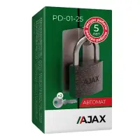 Замок навесной Ajax (Аякс) PD-01-25 2 англ. ключа