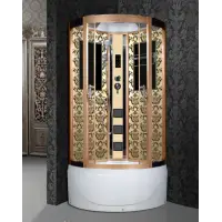 Кабина душевая NIAGARA 900x900х2150, высокий поддон, стенки ЗОЛОТО, арт. 7790G