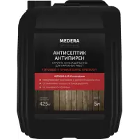 Огнебиозащита MEDERA 140 конц. 1:15, 5л (2 гр. огнезащиты) для наруж. работ янтарного цвета