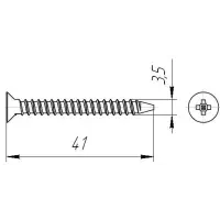 Саморезы пот/г по металлу (мелкая резьба) 3,5x41 оксид (уп 200шт) ведро №2