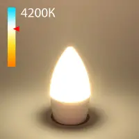 Лампа светодиодная 8Вт E27 220В 4200K 860Лм (белый) Свеча матовая (C37 ) Elektrostandard, BLE2716