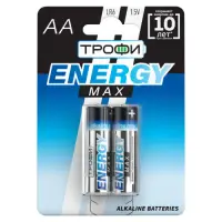 Элемент питания LR6(АА) алкалиновый (уп. блистер 2шт) ТРОФИ ENERGY MAX