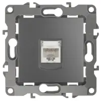 Розетка информационная СП (RJ45), Эра12, графит, арт.12-3107-12