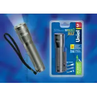 Фонарь ручной Uniel Стандарт «In Focus-3 max », алюминиевый корпус, 3 Watt Led, 3хААА, серебро, S-LD016-C Silver