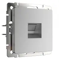 Розетка телефонная 1-местная СП Werkel, серебряная (RJ-11), WL06-RJ-11
