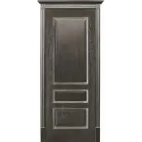 Дверь PORTE VISTA Вена глухая черная патина серебро тон 21 90, шпон