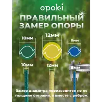 Колышки садовые композитные 10 мм х 2 м зеленые (10 шт)