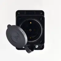 Розетка прямая Lezard с заглушкой 2Р+РЕ 1х16А 220-240V (каучук)