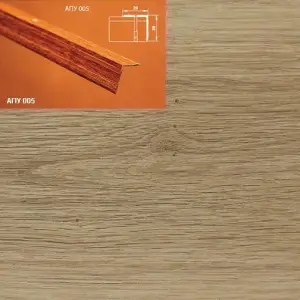 Порог АПУ 005 алюминиевый 1350*20*20 мм угловой наружный (40-дуб натуральный)