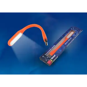 Фонарь мини Uniel переносной, прорезиненный корпус, 6 LED, питание от USB-порта, оранжевый, TLD-541 Orange