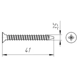 Саморезы пот/г по металлу (мелкая резьба) 3,5x41 оксид (уп 200шт) ведро №2