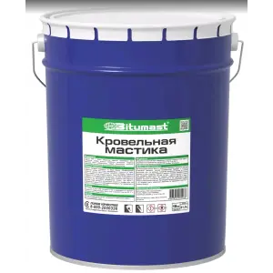 Мастика BITUMAST кровельная,ведро 21,5л,18кг РАСХОД 0.5 кг/м.кв