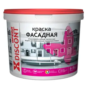 Краска ВД фасадная атмосферостойкая белая матовая ОРЕОЛ ДИСКОНТ 1,5 кг 3242