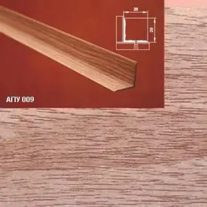 Порог АПУ 009 алюминиевый 1800*20*20 мм угловой внутренний (29 дуб бордо)