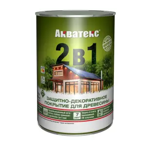 Основа алкидная Акватекс 2 в 1 - орех 0,8л УФ-защита, влажн. древесина 40%