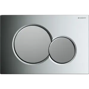 Клавиша смывная GEBERIT Sigma 01, двойной смыв, хром глянцевый / хром матовый