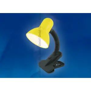 Лампа настольная на прищепке Uniel TLI-222 желтый, 60W Е27 (пакет)