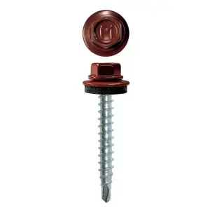 Саморез кровельный 5,5x25 сверло №3 (оксидно-красный) RAL 3009 (уп 250шт) DAXMER
