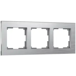 Рамка трехместная Werkel Aluminium, алюминий, WL11-Frame-03