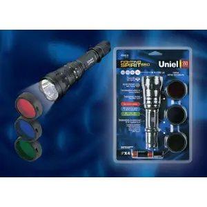 Фонарь ручной Uniel Премиум «fighting spirit-550 max», алюминиевый корпус, MC-E CREE LED, 2 х CR123A, черный, P-ML076-BB Black