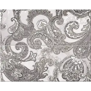 Плитка Azori Sfumato Grey Decor Set Paisley панно из 2-х штук 50,5х40,2