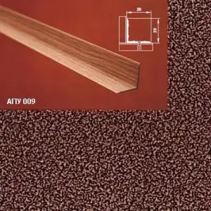 Порог АПУ 009 алюминиевый 1350*20*20 мм угловой внутренний (06 - медный антик)