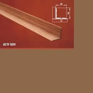 Порог АПУ 009 алюминиевый 900*20*20 мм угловой внутренний (04 бронза)