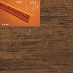 Порог АПУ 005 алюминиевый 2700*20*20 мм угловой наружный (41-дуб коньячный)
