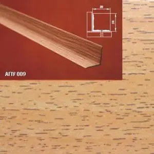 Порог АПУ 009 алюминиевый 2700*20*20 мм угловой внутренний (10 акация)
