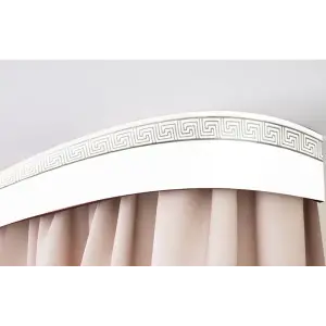 Карниз Галант NEO "Греция" с поворотами 2,4 белый глянец/хром, 3-х рядный