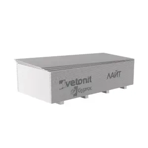 Гипсокартон ГКЛ Vetonit (Gyproc) Лайт ГСП-А-УК обычный 2500*1200*9,5 мм