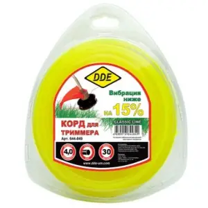 Леска в блистере 4,0мм 30м, круг, желтый,"Classic line", DDE