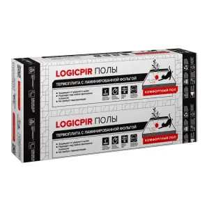 Плиты теплоизоляционные ТехноНИКОЛЬ LOGICPIR Полы ФЛ/ФЛ Г4 L-1190х590х30 /8 плит, 5,617 м2, 0,169 м3/ Категория Б