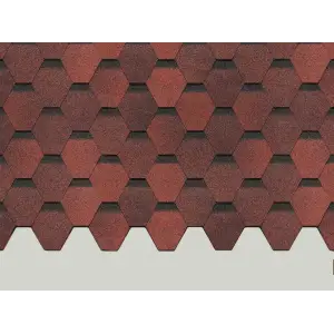 Черепица гибкая Docke PIE ЕВРАЗИЯ Шестигранник красный S=3 м2/уп