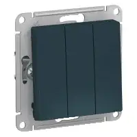 Механизм выключателя трехклавишный СП AtlasDesign 10А изумруд SE ATN000831 Systeme Electric
